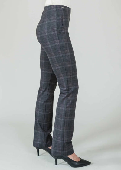 Marielle Plaid Straight Leg Pant W/ Pockets Lisette L