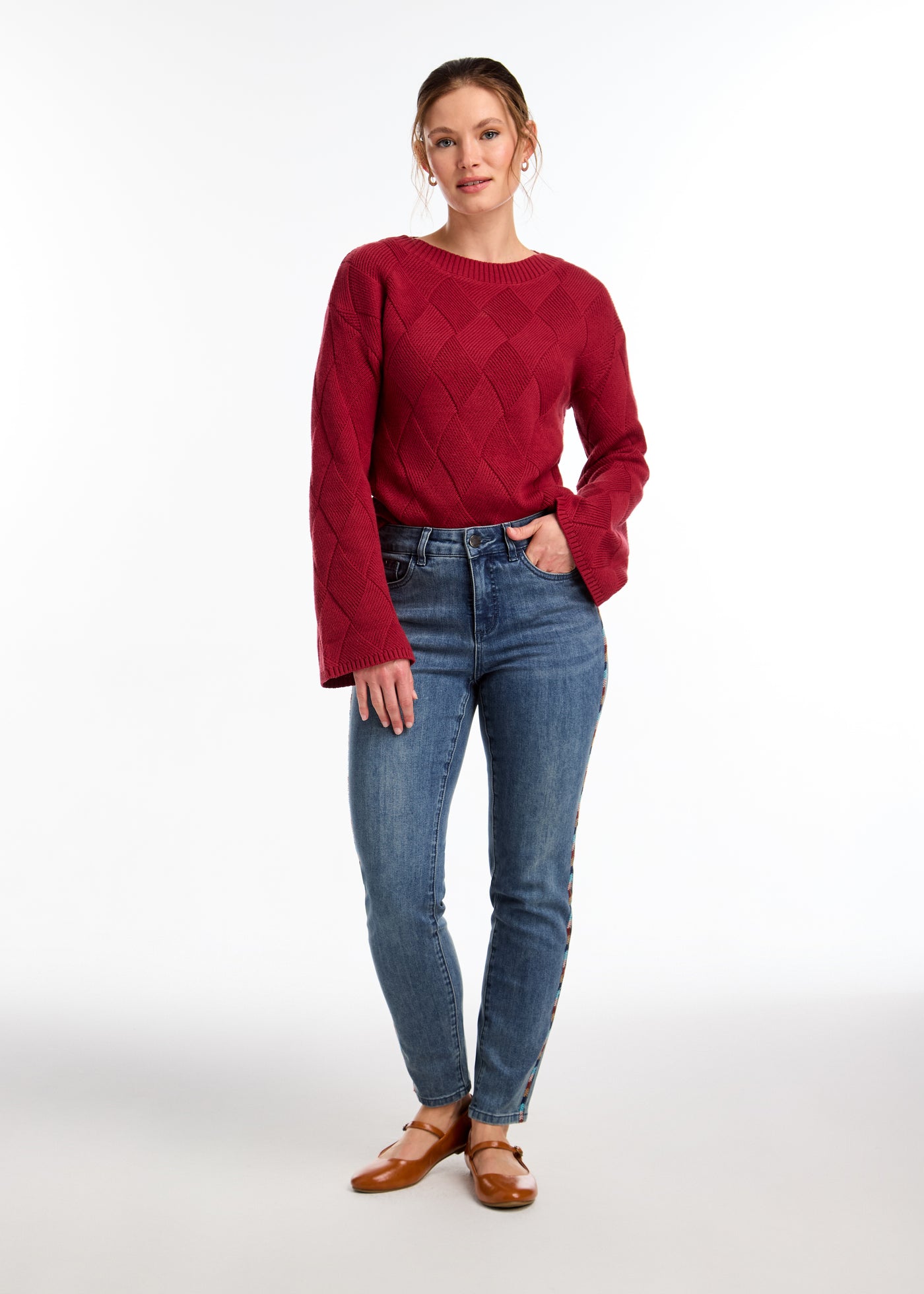 Long Sleeve Boat Neck Sweater French Dressing Jeans