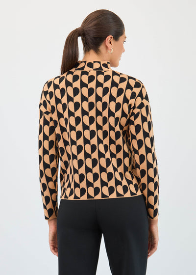 Mock Neck Jacquard Sweater - Dream Pants