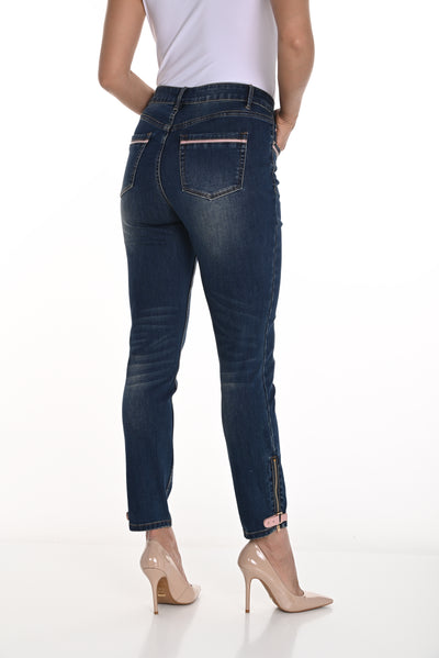 Leatherette Buckle Jeans Frank Lyman