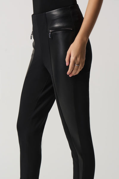 Joseph Ribkoff Faux-Leather Panel Leggings 