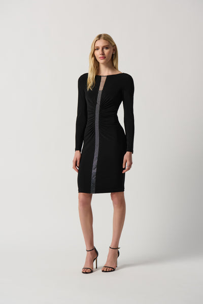 Joseph Ribkoff Silky Knit Dress With Rhinestone Detail 