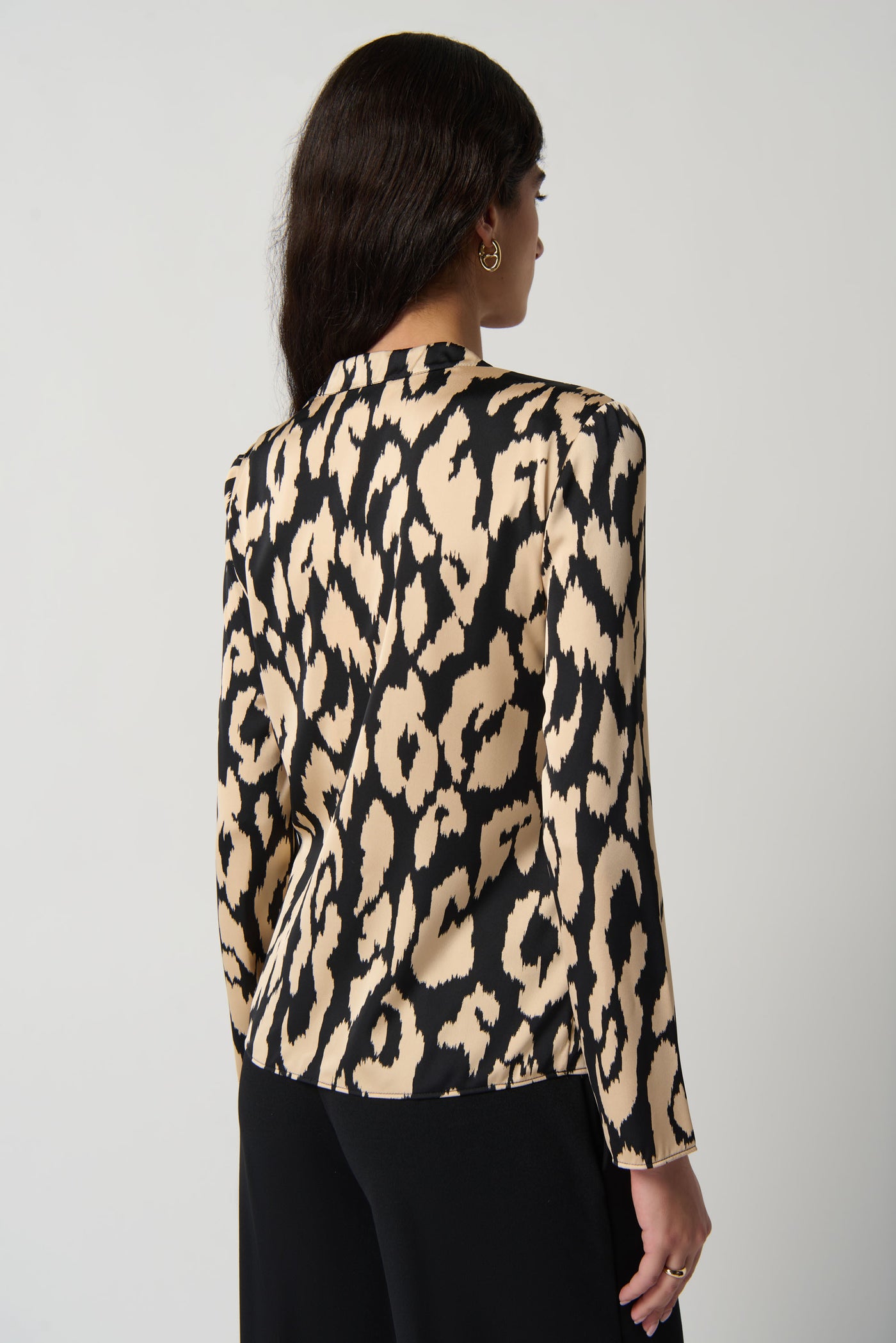 Joseph Ribkoff Animal Print Satin Flared Top 