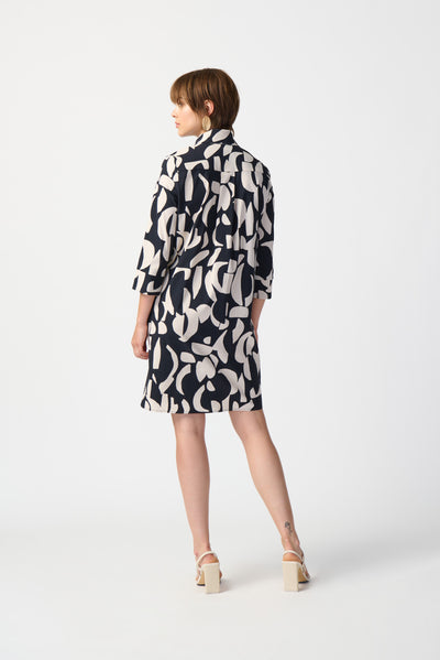 Joseph Ribkoff Abstract Print Stretch Poplin Trapeze Dress 