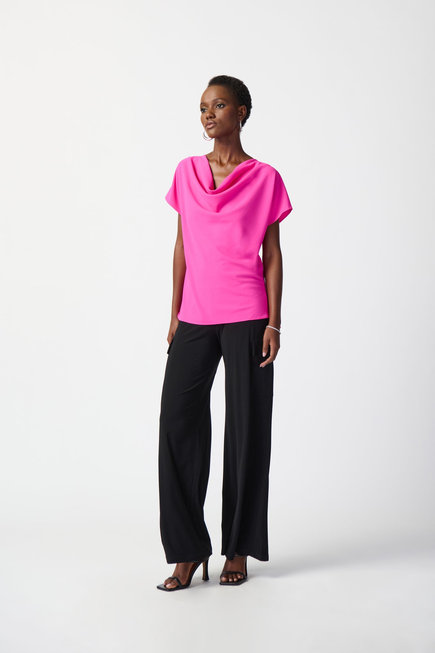 Joseph Ribkoff Woven Cowl Neck Top 