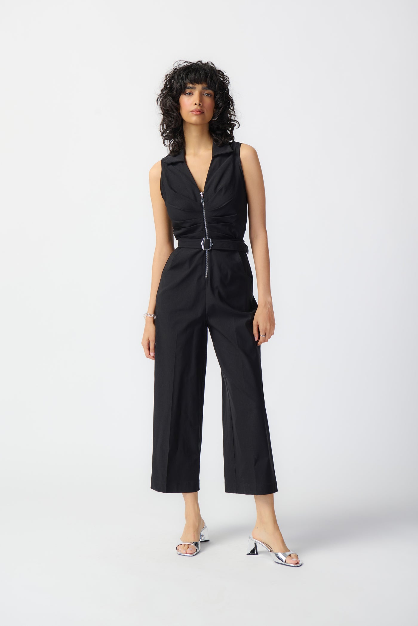 Joseph Ribkoff Sleeveless Micro Twill Jumpsuit 