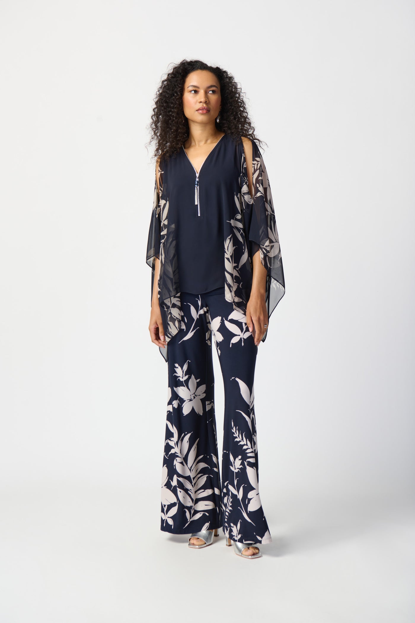 Joseph Ribkoff Floral Print Silky Knit Pull-On Pants 