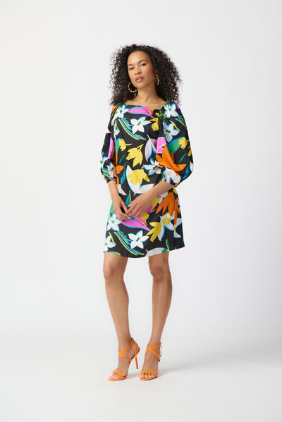 Joseph Ribkoff Floral Print Satin Dress 