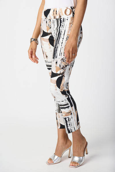 Joseph Ribkoff Patchwork Print Cropped Pants 