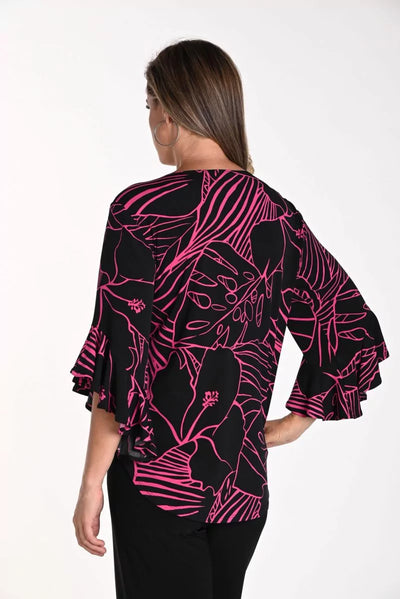 Flowy Sleeve V-Neckline Top Frank Lyman