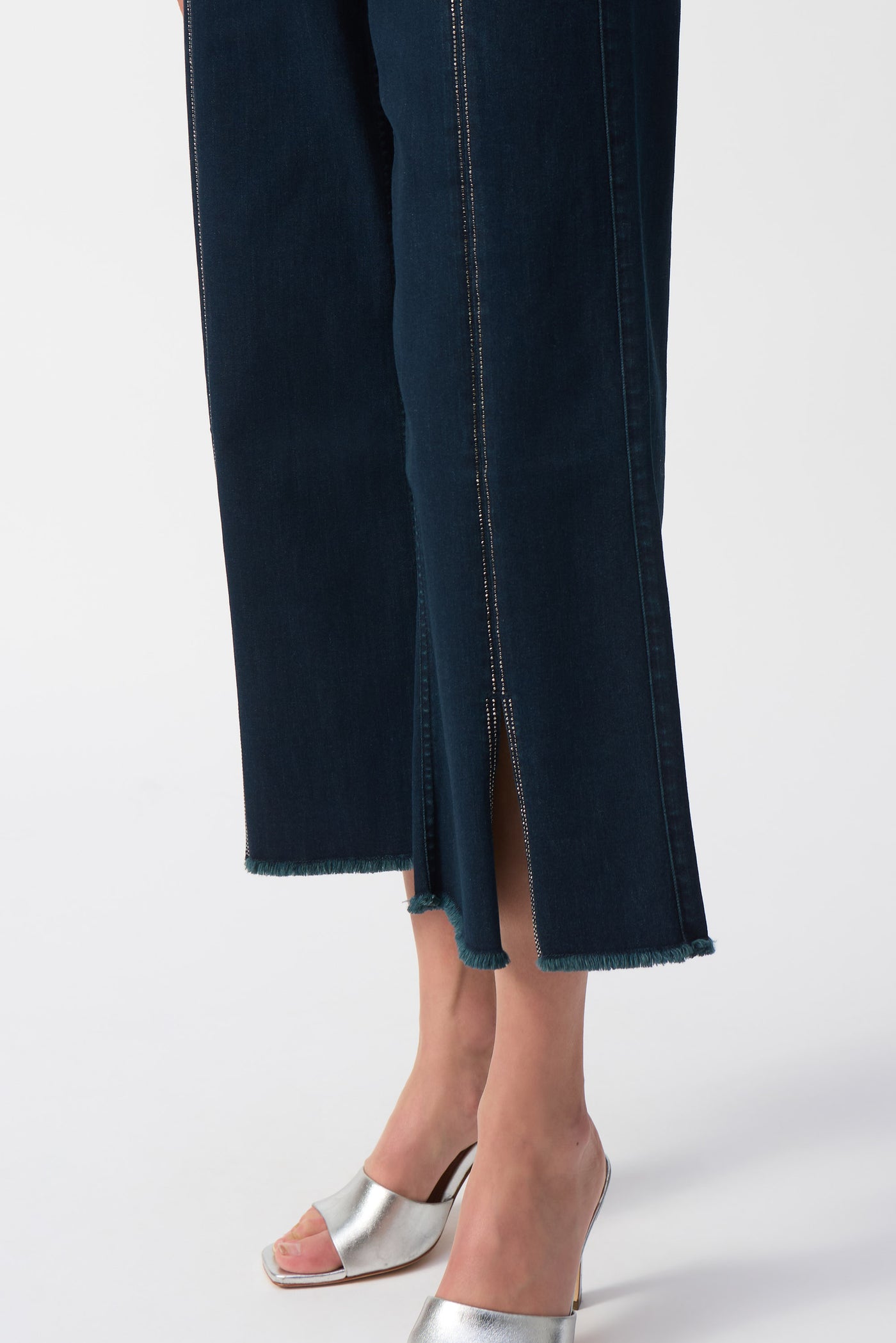 Culotte Jeans With Embellished Front Seam Joseph Ribkoff