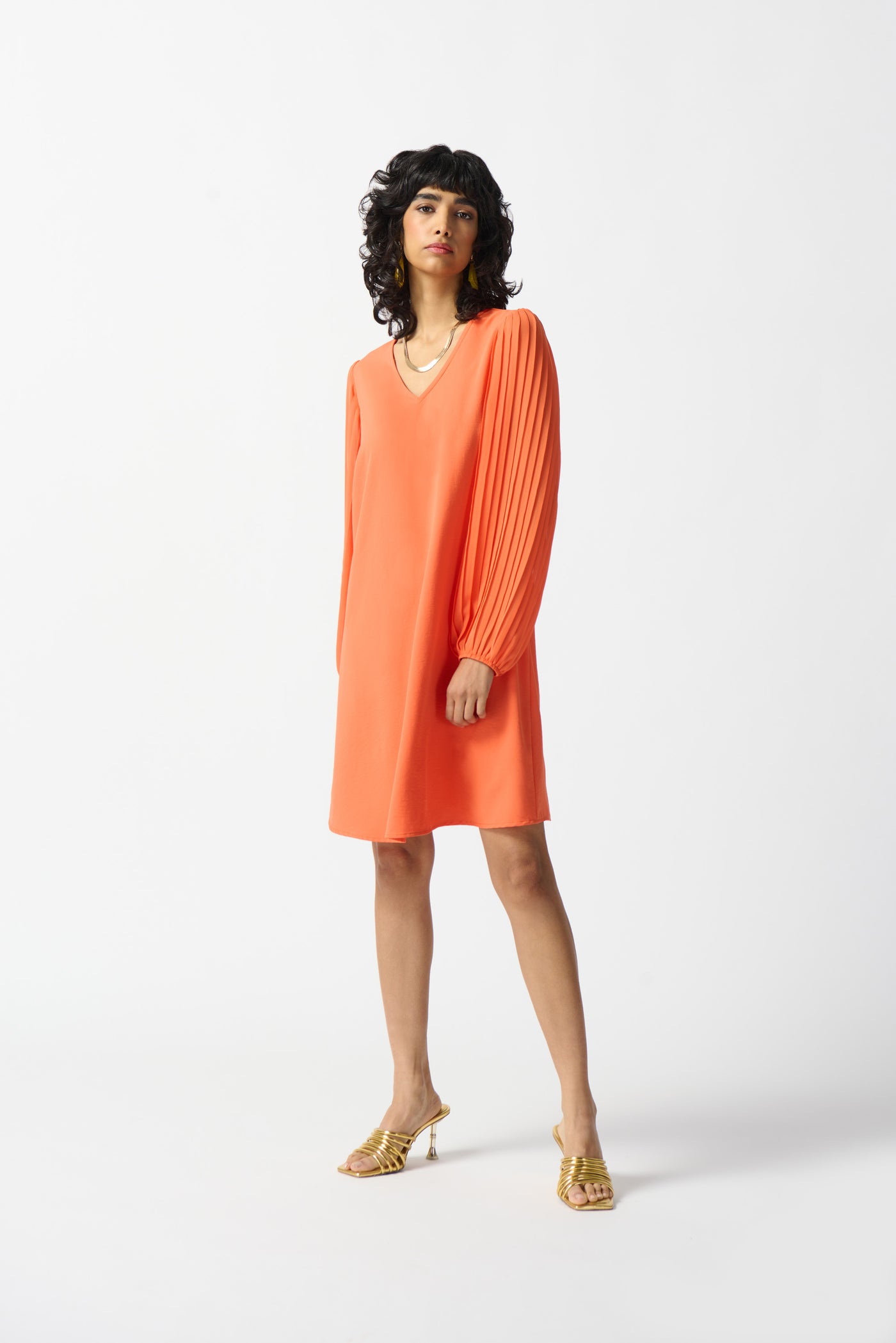 Joseph Ribkoff Woven And Chiffon A-Line Dress 