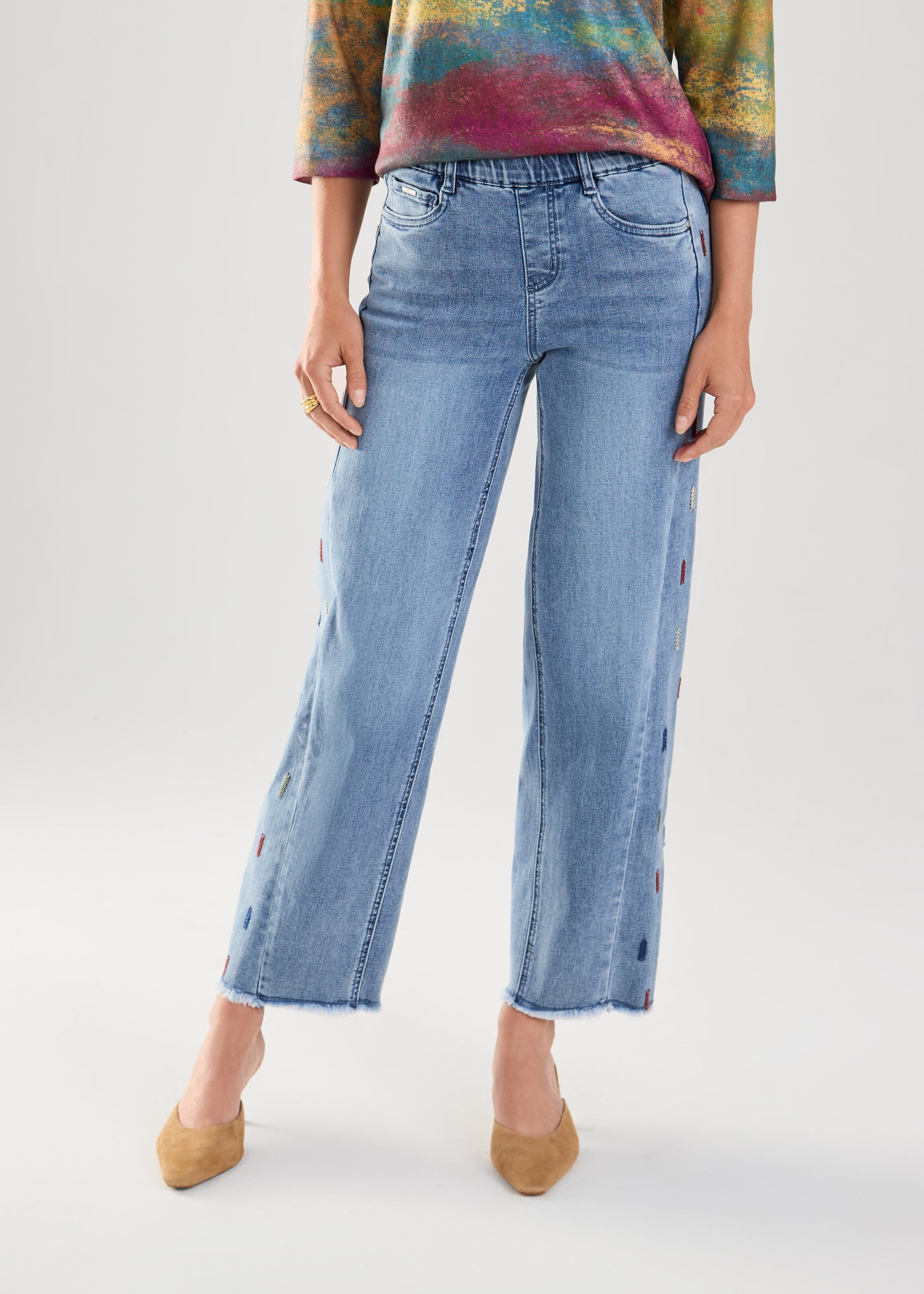 Pull On Straight Ankle French Dressing Jeans