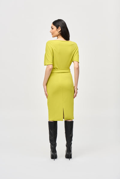 Scuba Crepe Belted Sheath Dress Joseph Ribkoff