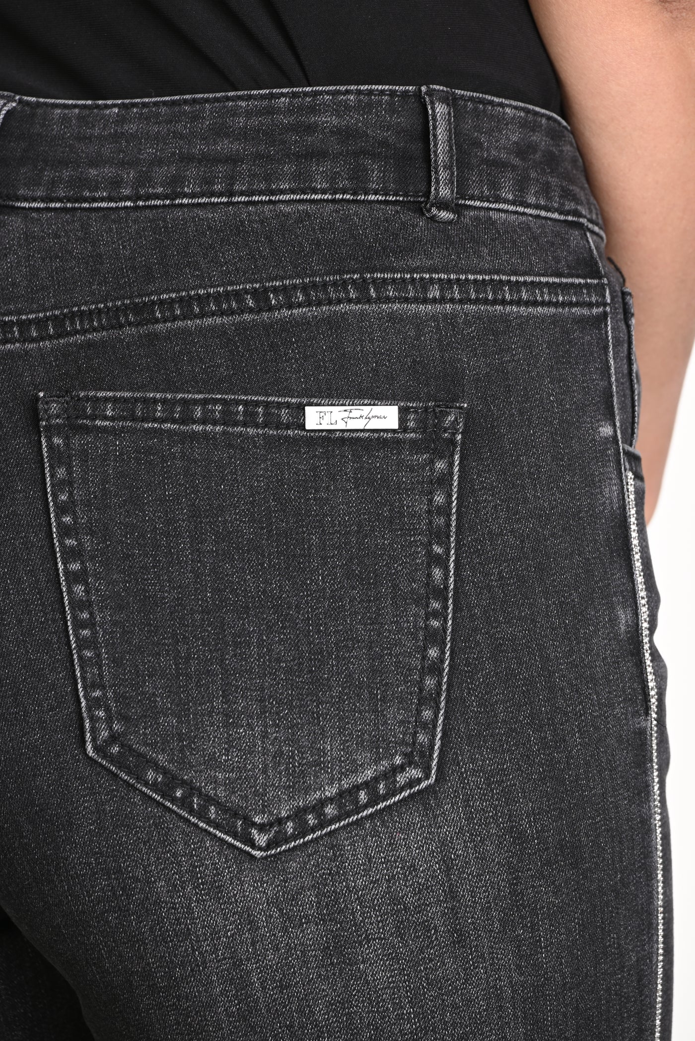 Jeans with Side Embroidery Frank Lyman