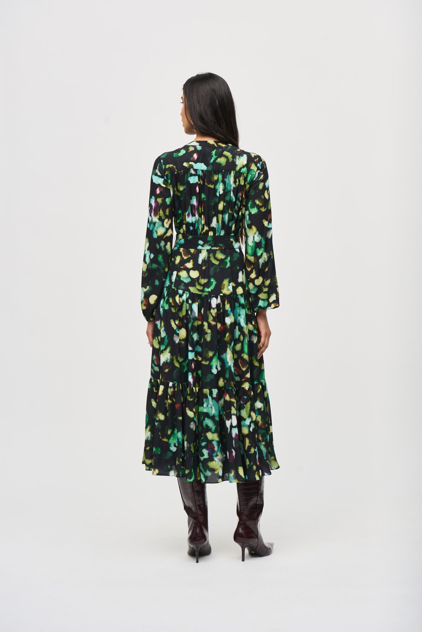 Abstract Print Georgette Maxi Dress Joseph Ribkoff