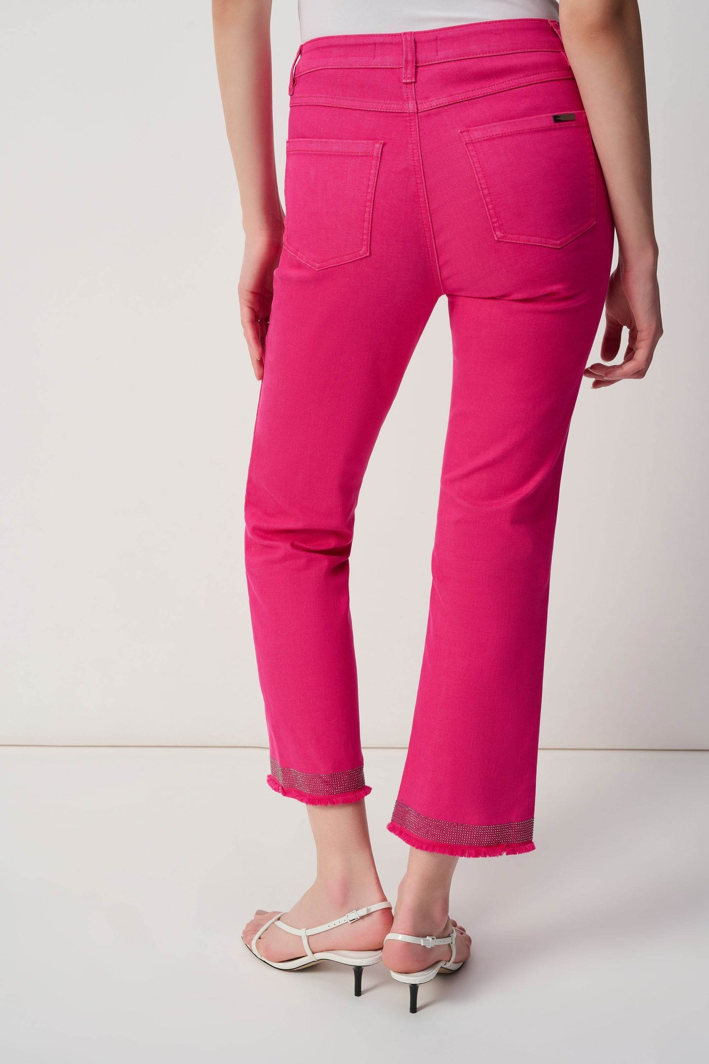 Denim Straight Pants With Frayed Hem - Dream Pants