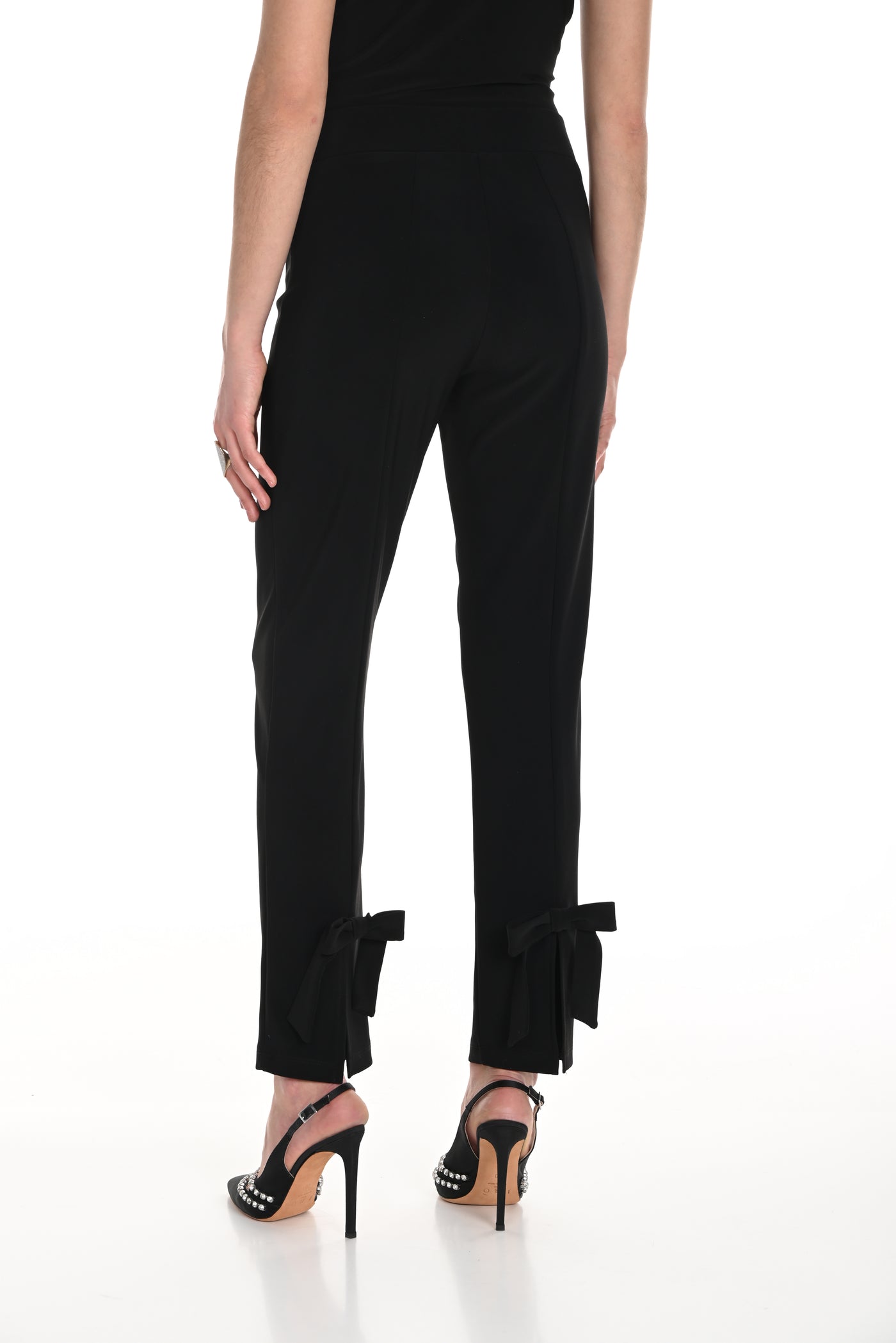 Bow Detail Straight Fit Trousers Frank Lyman