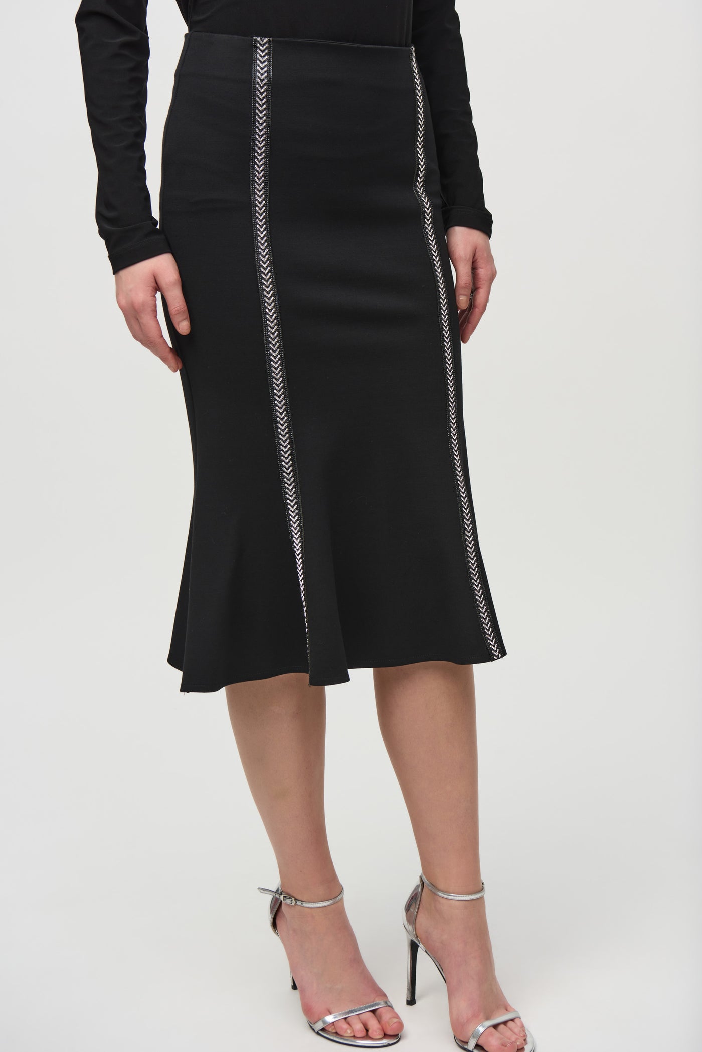 Heavy Knit Trumpet Skirt with Rhinestones Detail Joseph Ribkoff