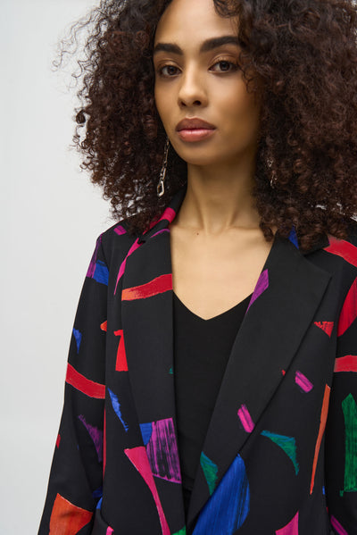 Silky Knit Abstract Print Blazer Joseph Ribkoff