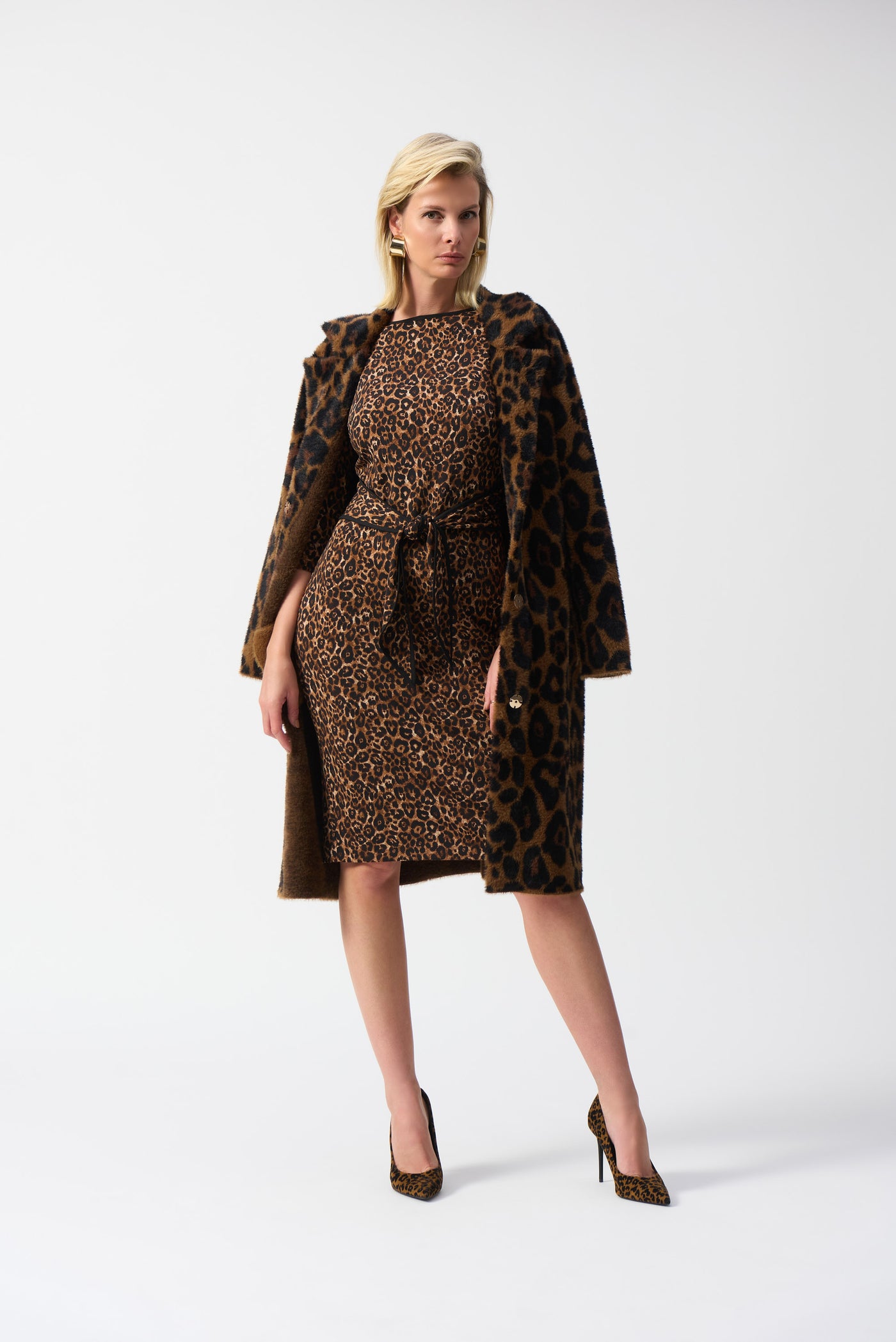 Silky Knit Animal Print Sheath Dress Joseph Ribkoff