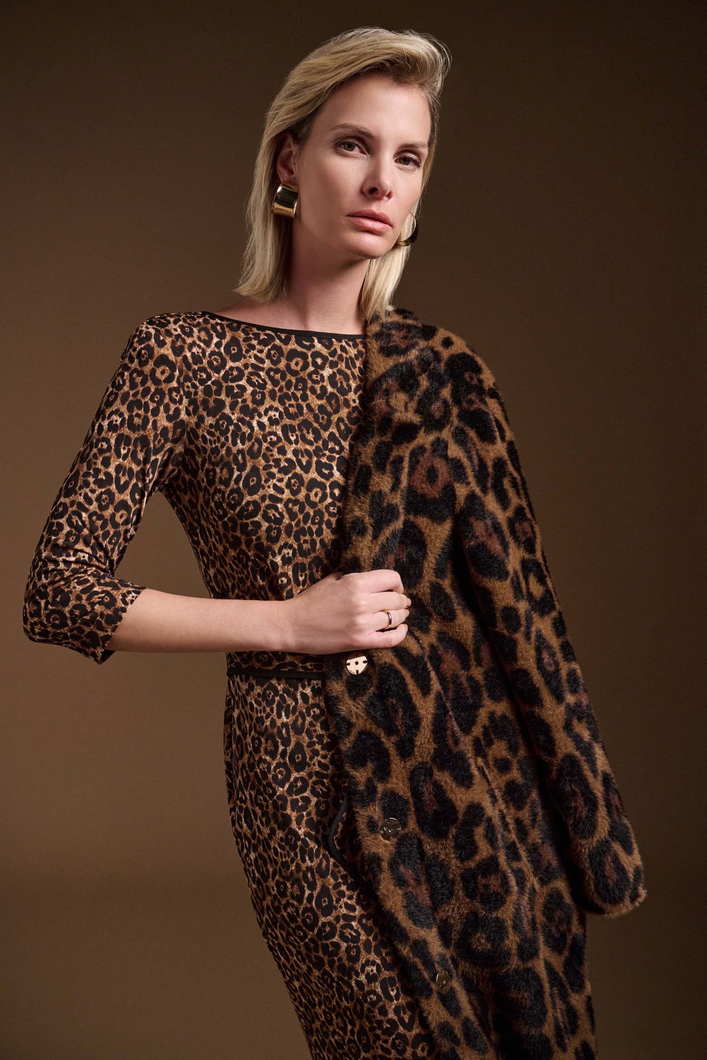 Silky Knit Animal Print Sheath Dress Joseph Ribkoff