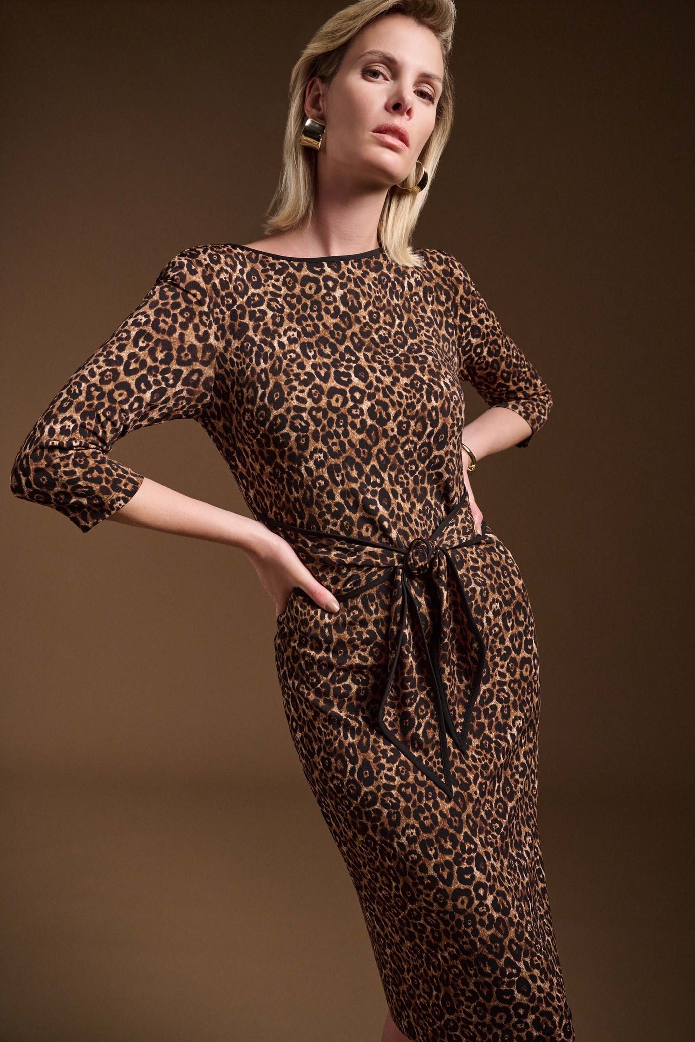 Silky Knit Animal Print Sheath Dress Joseph Ribkoff