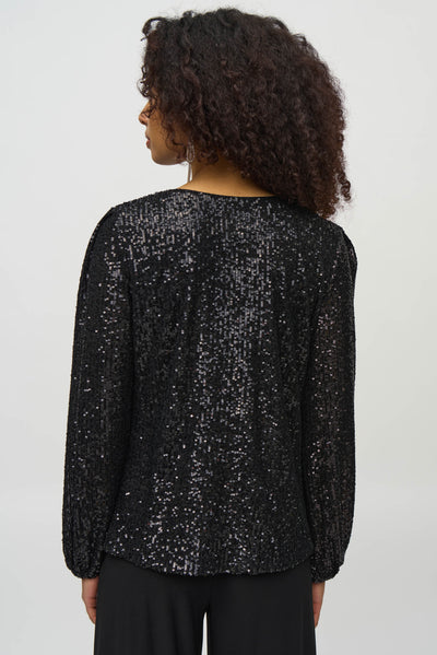 Sequined Cowl Neck Top Joseph Ribkoff