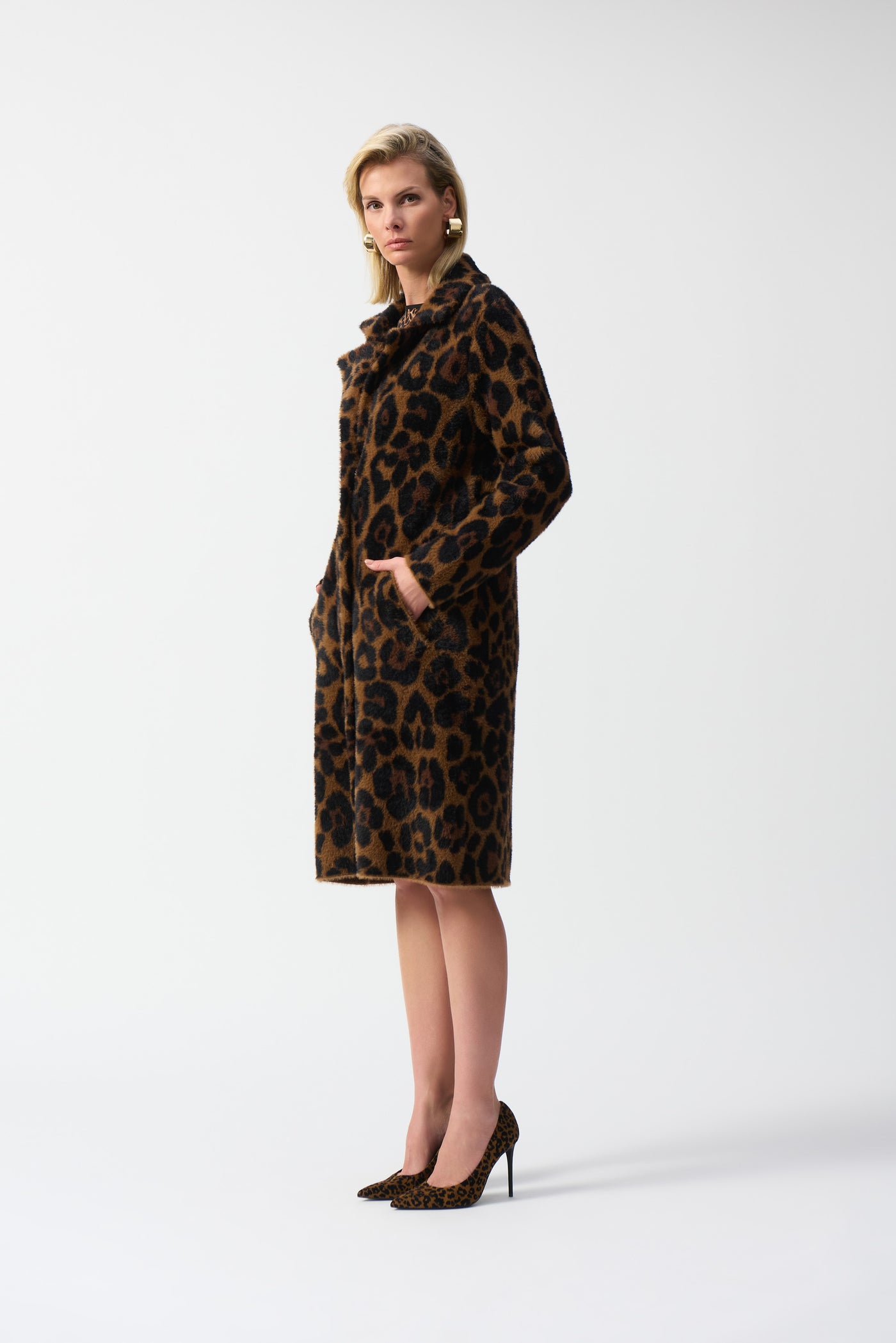 Jacquard Sweater Animal Print Coat Joseph Ribkoff