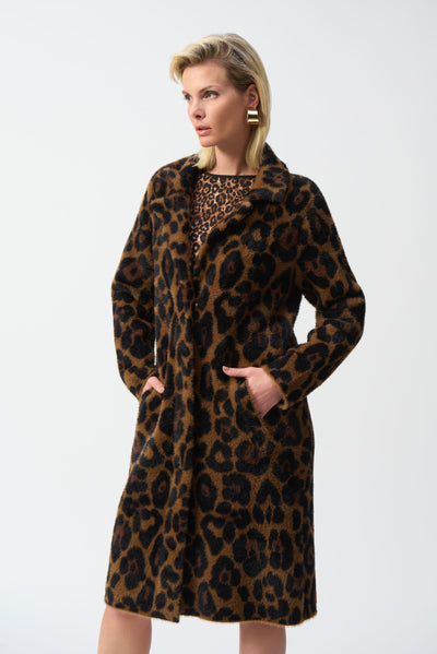 Jacquard Sweater Animal Print Coat Joseph Ribkoff