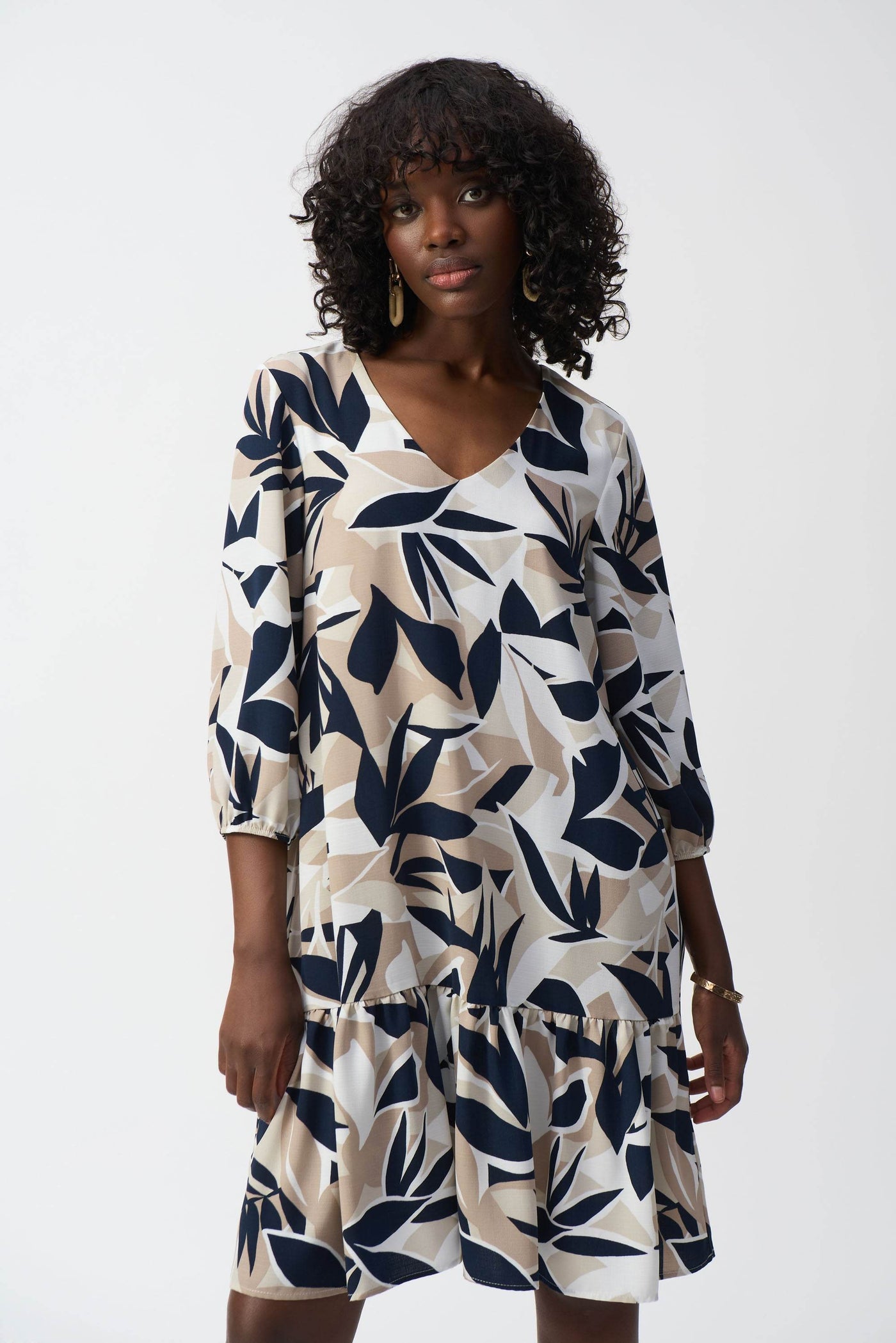 Gauze Tropical Print Trapeze Dress - Dream Pants