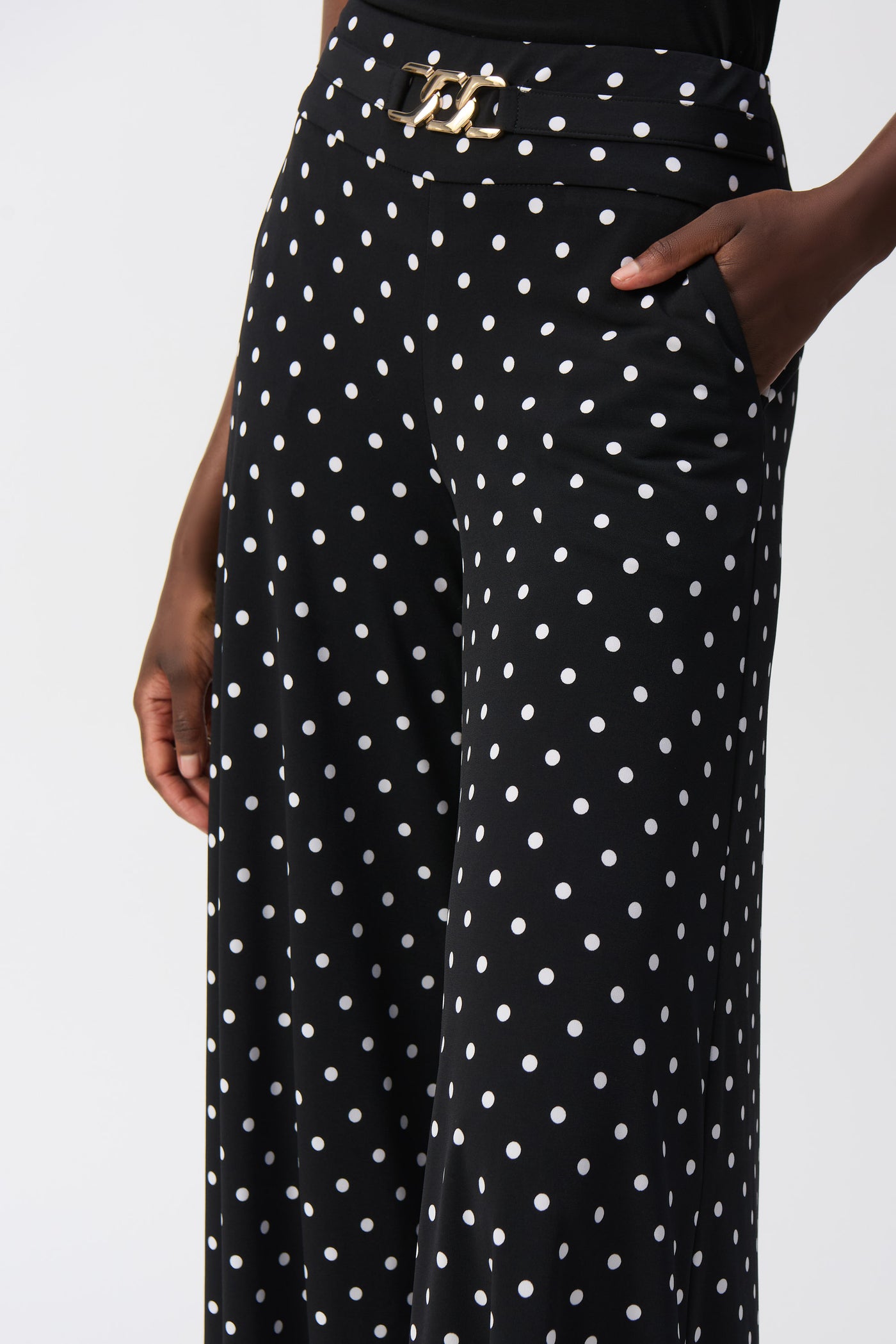 Silky Knit Dot Print Pull-On Culotte Pants Joseph Ribkoff