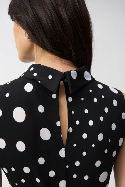 Silky Knit Dot Print Fit And Flare Dress Joseph Ribkoff