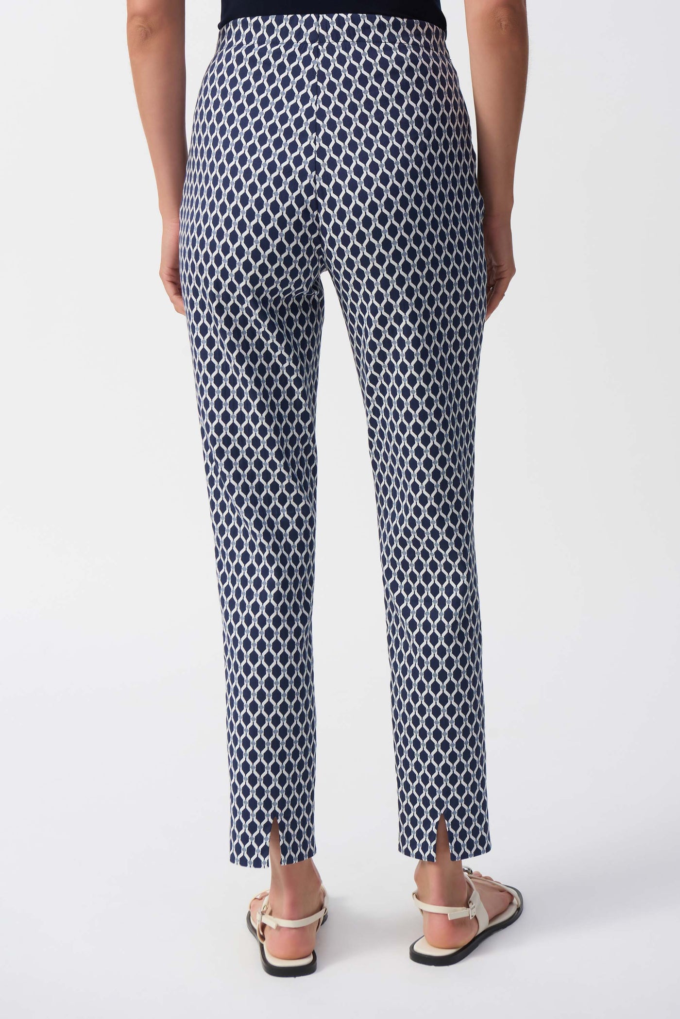 Jacquard Geometric Print Slim Fit Pants Joseph Ribkoff