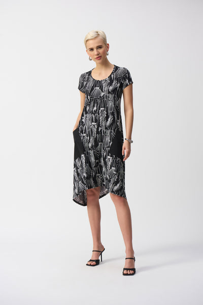 Silky Knit Conversasional Print Cocoon Dress Joseph Ribkoff