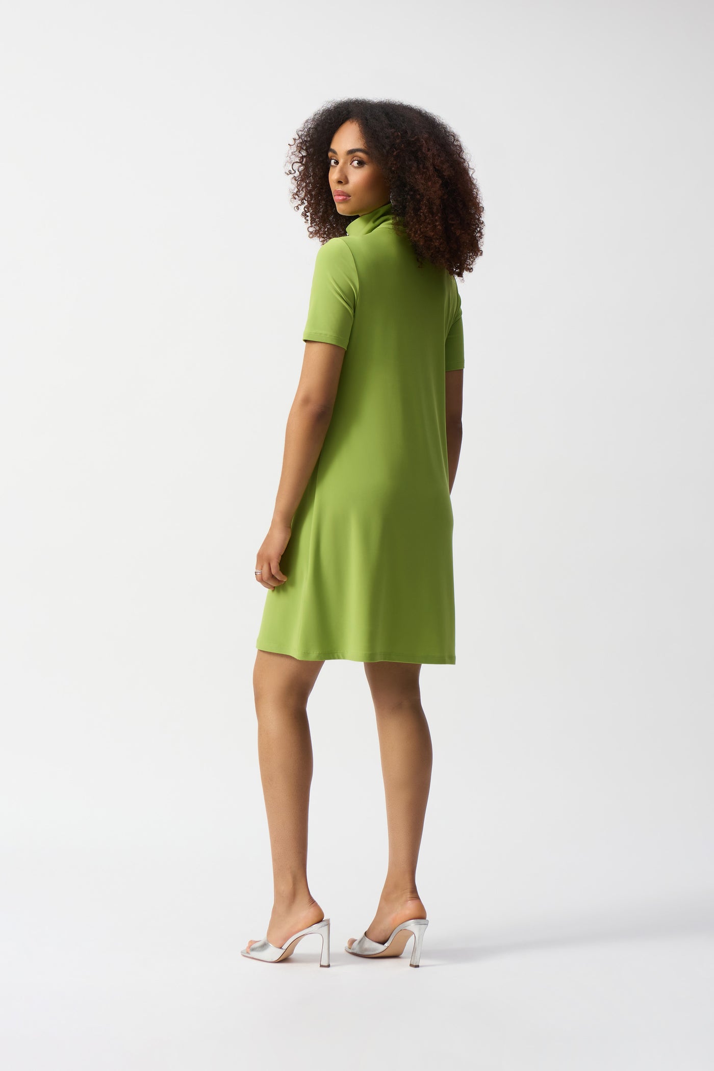 Silky Knit Zipped Collar Trapeze Dress Joseph Ribkoff