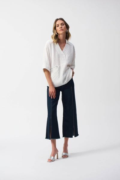 Seersucker Boxy High-Low Top - Dream Pants