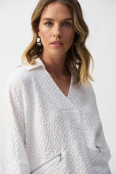 Seersucker Boxy High-Low Top - Dream Pants