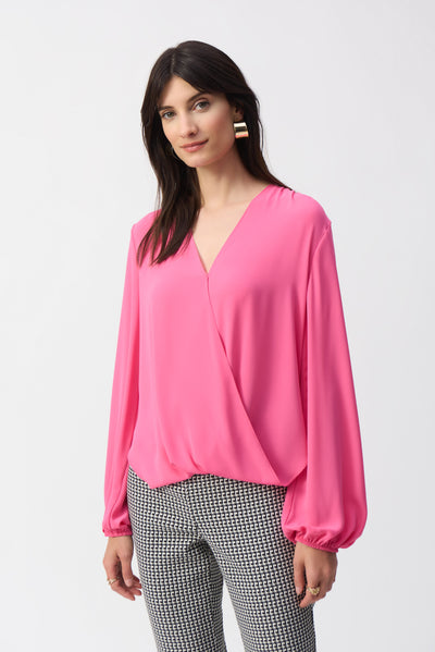 Georgette Boxy Wrap Top Joseph Ribkoff