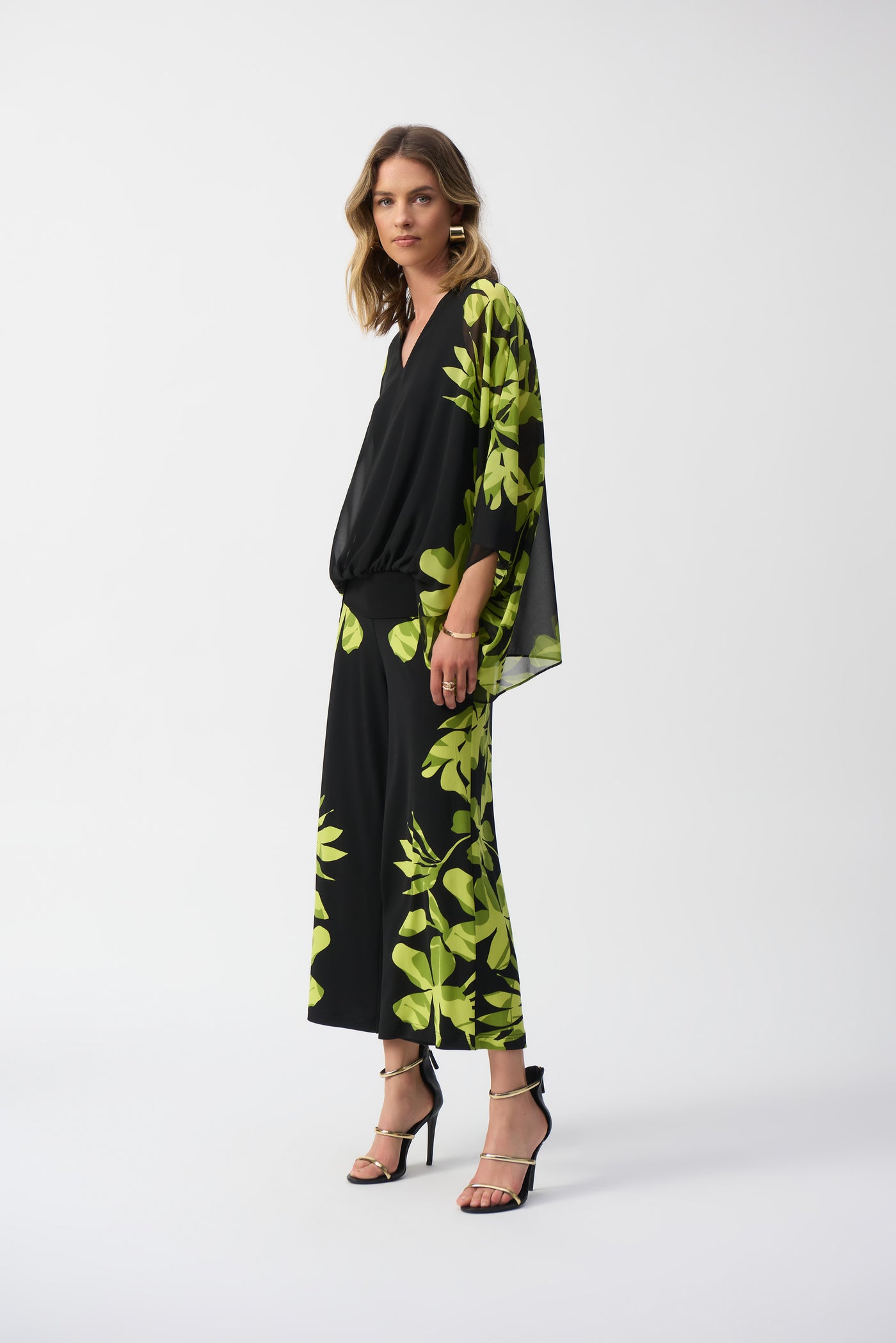 Silky Knit Floral Print Culotte Pants Joseph Ribkoff