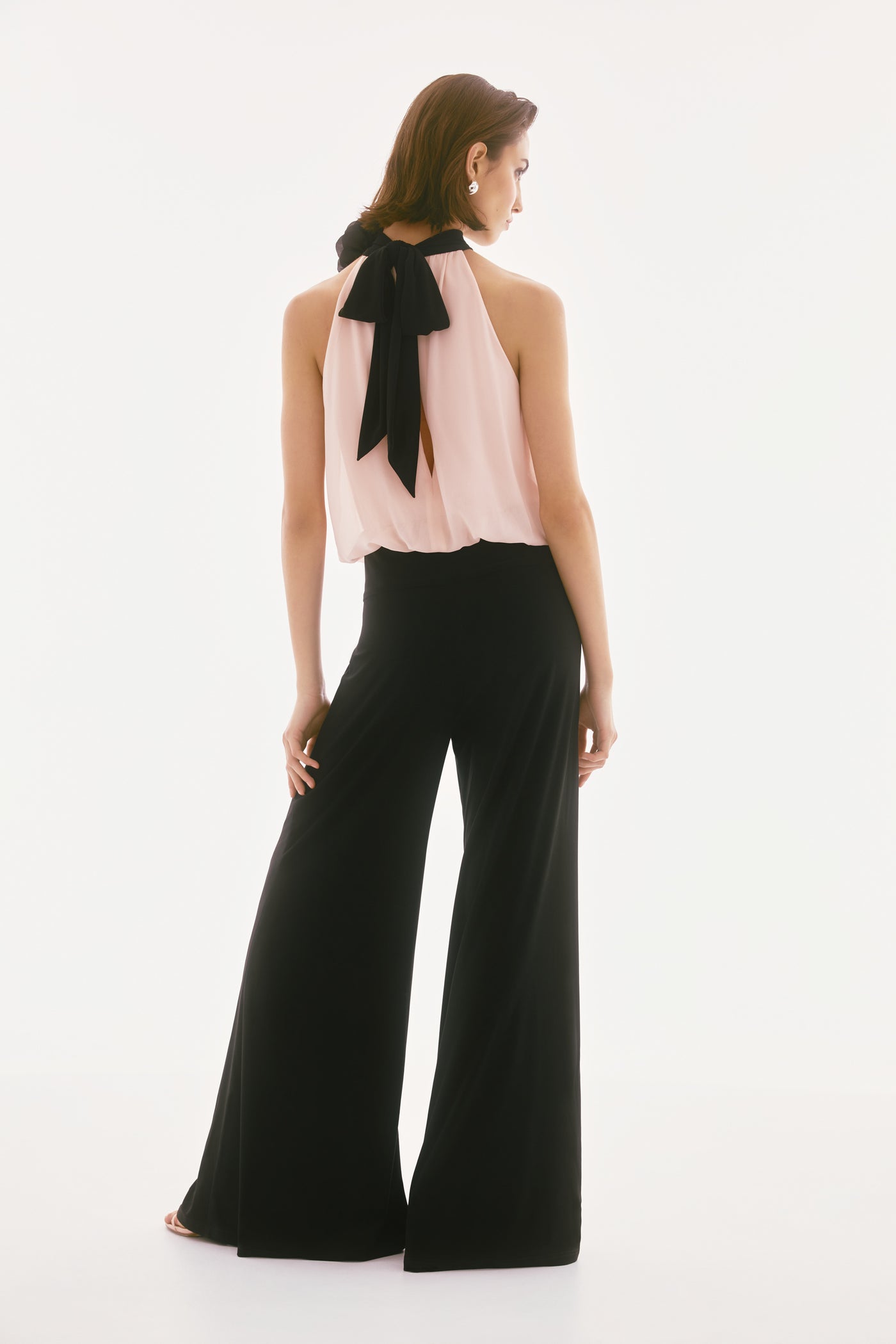 Signature Silky Knit and Chiffon Wide Leg Jumpsuit Joseph Ribkoff