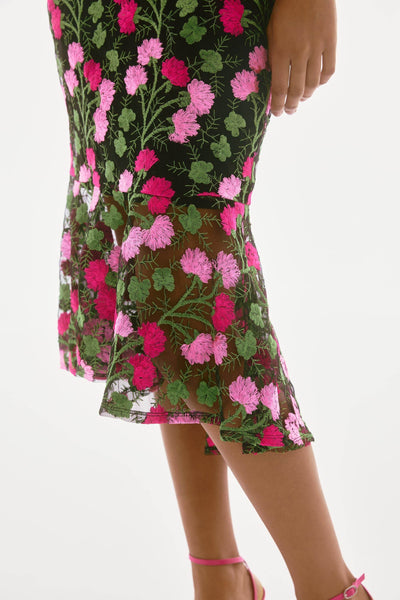Signature Novelty Floral Embroidered Flounce Dress - Dream Pants