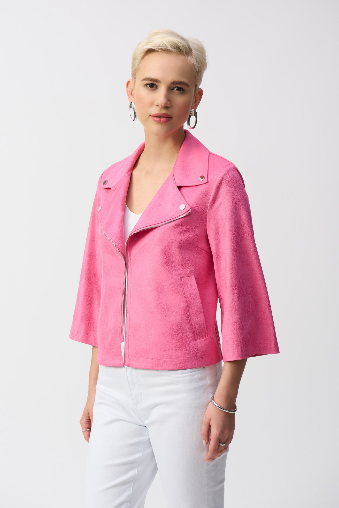 Foiled Faux Suede Swing Jacket Joseph Ribkoff