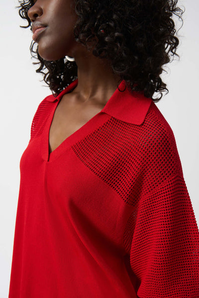 Sweater Knit Pullover With Pointelle Detail Joseph Ribkoff