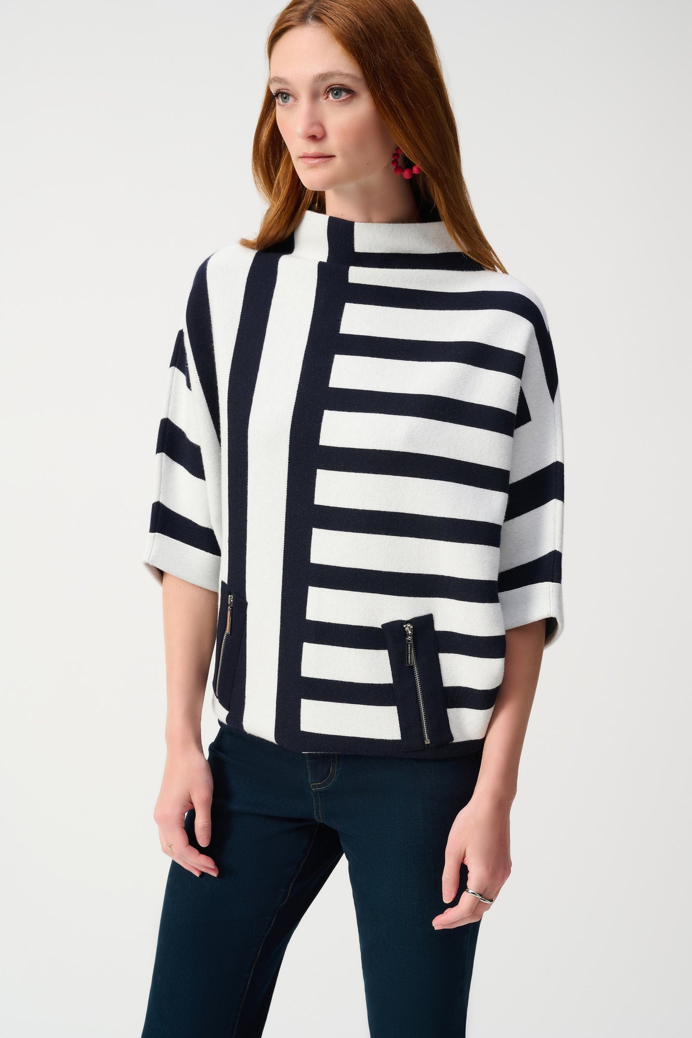 Jacquard Stripe Sweater Knit Pullover Joseph Ribkoff