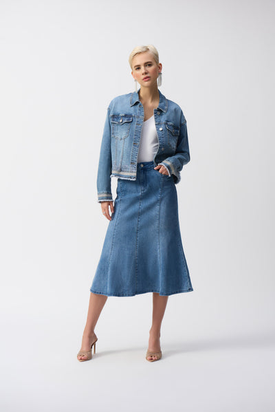 Stretch Denim Trumpet Skirt Joseph Ribkoff