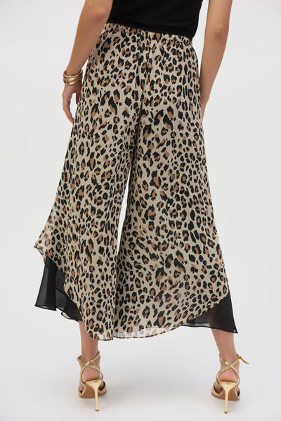 Chiffon Animal Print Reversible Culotte Pants