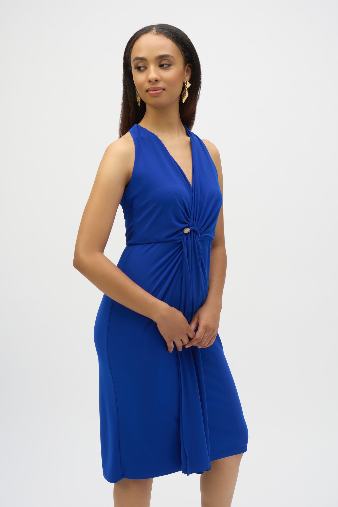 Silky Knit Halter Sheath Dress