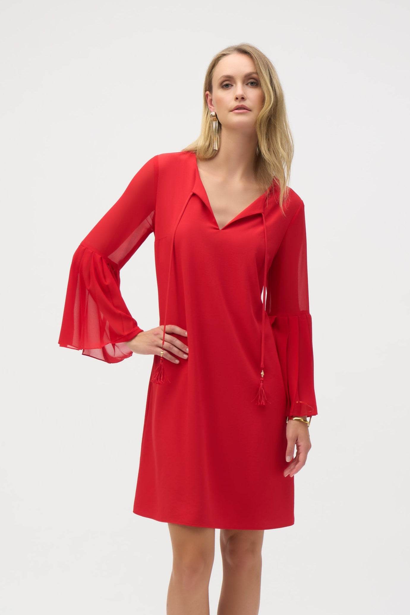 Eggshell and Chiffon Straight Dress - Dream Pants