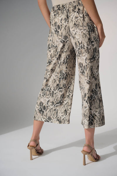 Woven Gauze Python Print Pull-On Culotte Pants - Dream Pants